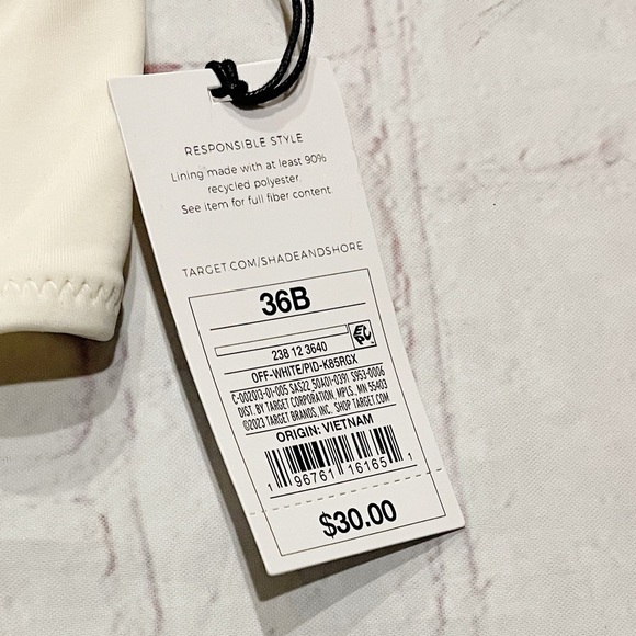 [Shade & Shore] NWT cream crochet bikini swim top 36B - Picture 2 of 3